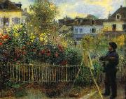 Pierre Renoir Monet Painting in his Garden Spain oil painting reproduction